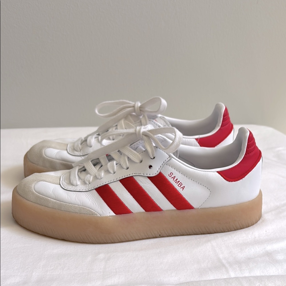 adidas Samba White and Red Women's Sneakers